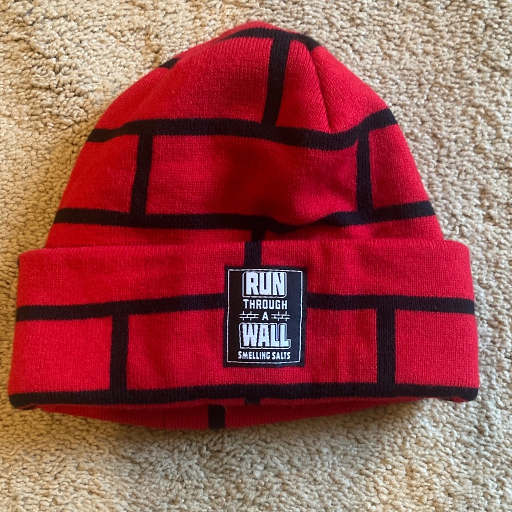 Red and Black Beanie with Patch